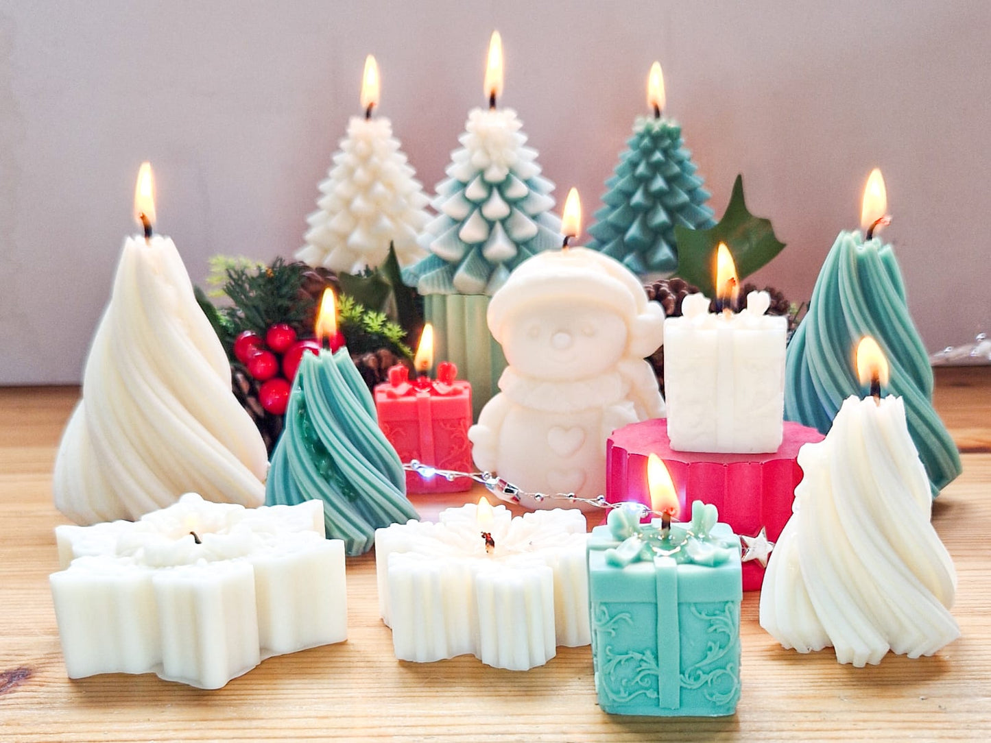 Wide Pine Tree Shaped Candle