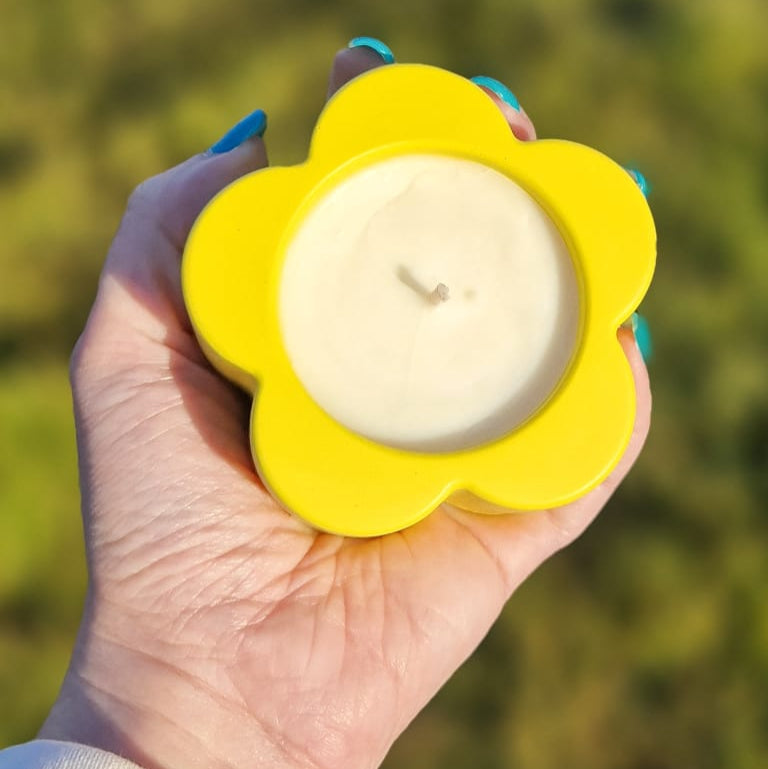 Yellow Flower Shaped Candle