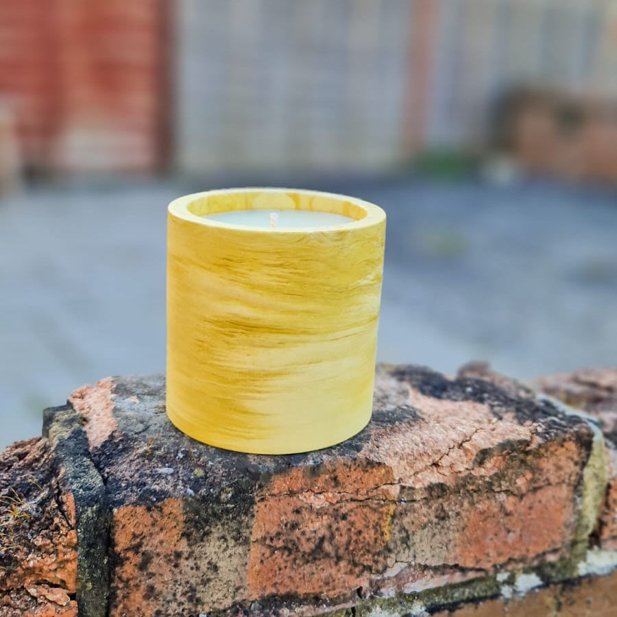 Yellow Marble - Lemon Verbena Scented Candle (275g net)