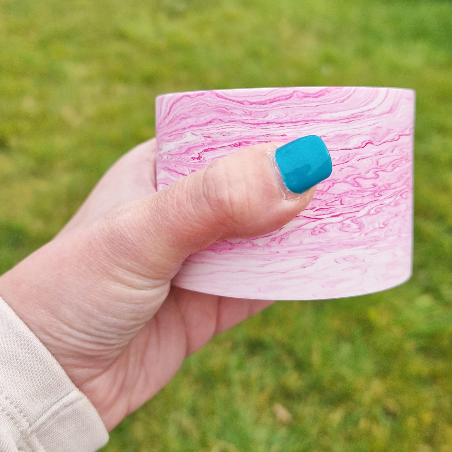 Pink Marble - Rose Geranium Scented Candle (100g net)