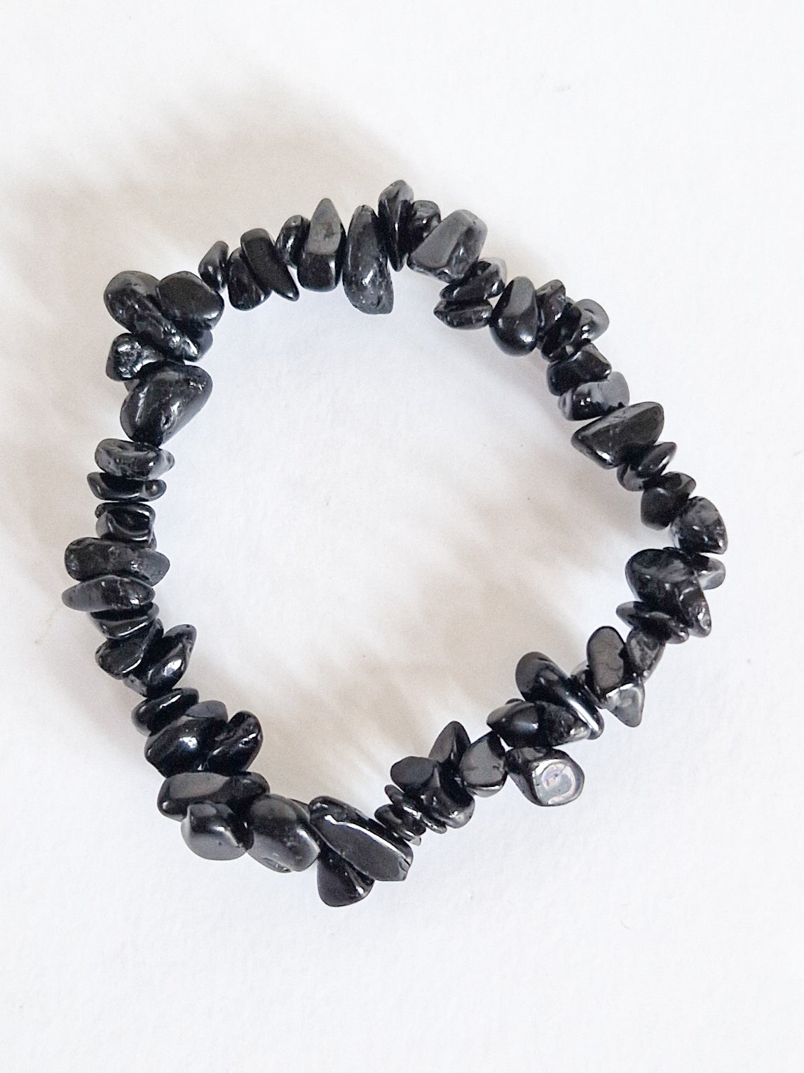 Black tourmaline stone chip bracelet