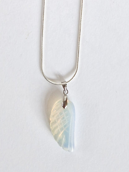 Opalite Angel wing pendant with chain