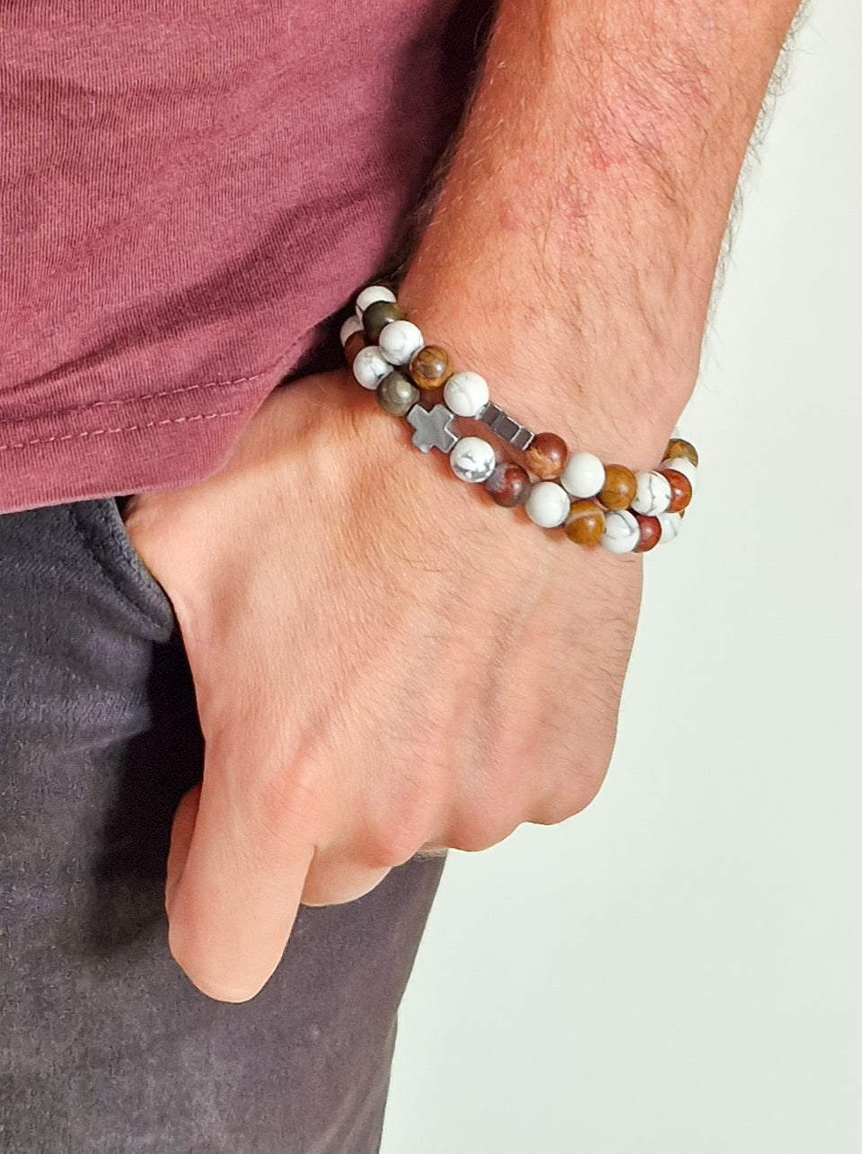 Gemstones Bracelet - Peace - Picasso Jasper & White Howlite