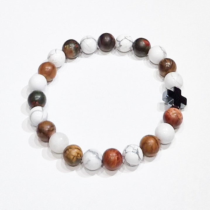 Gemstones Bracelet - Peace - Picasso Jasper & White Howlite