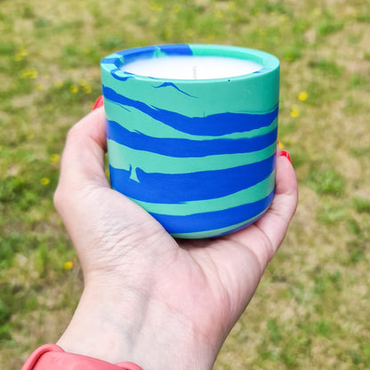 Blue and Green twist - Lemongrass Scented Candle