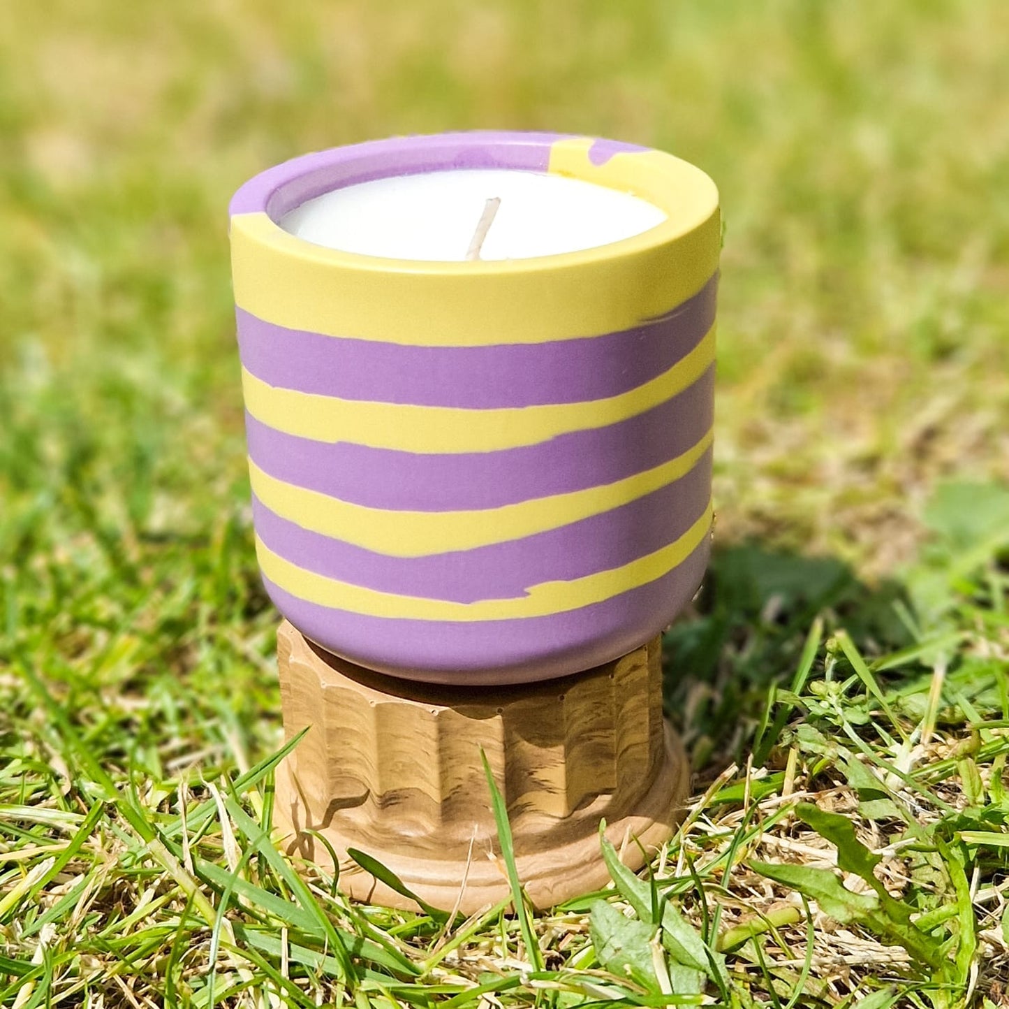 Purple and yellow twist - Chamomile Scented Candle