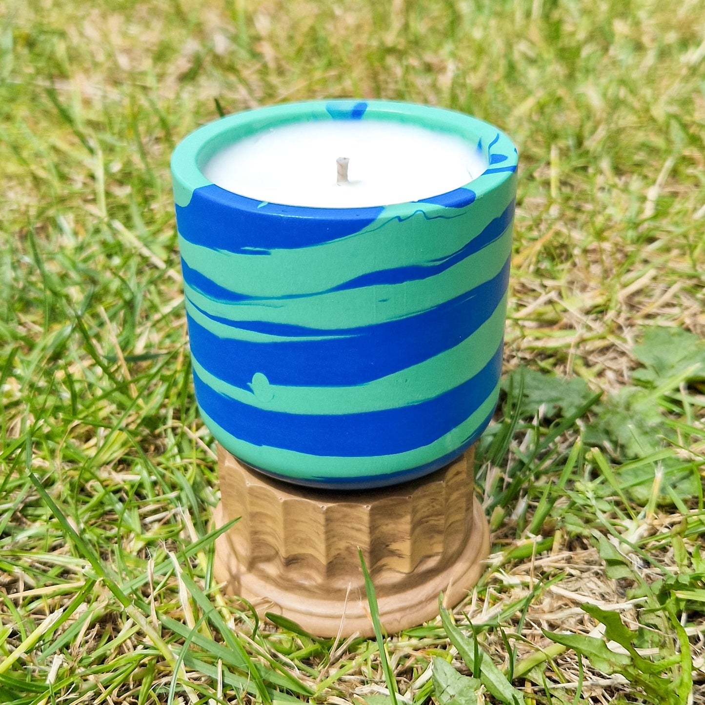 Blue and Green twist - Lemongrass Scented Candle