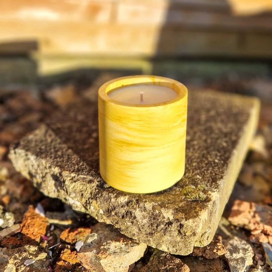 Yellow Marble - Lemon Verbena Scented Candle (275g net)